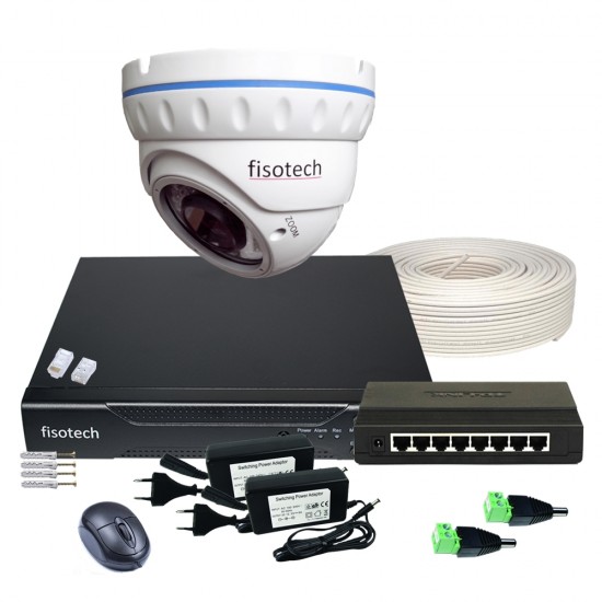 1 Kamerás IP kamera rendszer 5Mp-es varifokális IP biztonsági kamerával