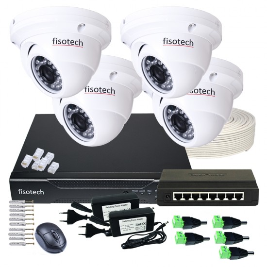 4 Kamerás IP kamerarendszer 2Mp-es IP biztonsági kamerával